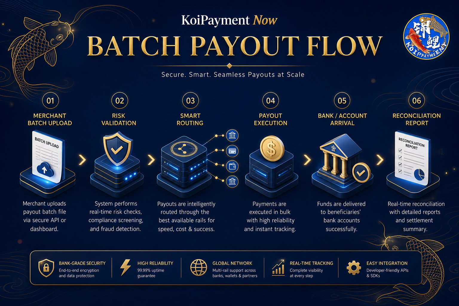 KoiPayment Now batch payout flow